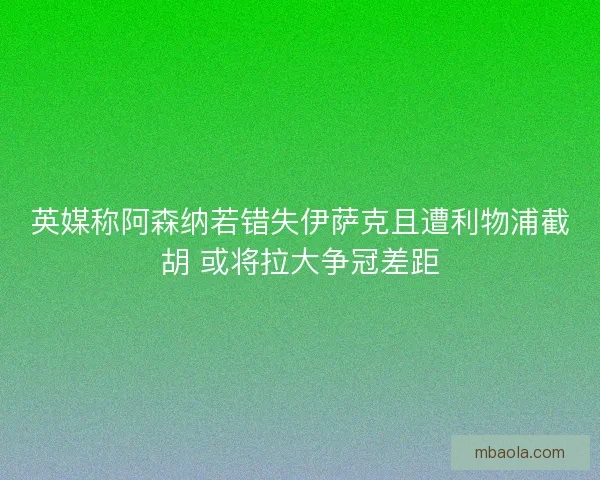 英媒称阿森纳若错失伊萨克且遭利物浦截胡 或将拉大争冠差距
